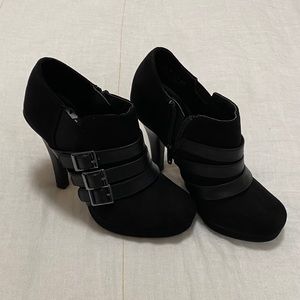 Fergalicious Heeled Ankle Boots in Black